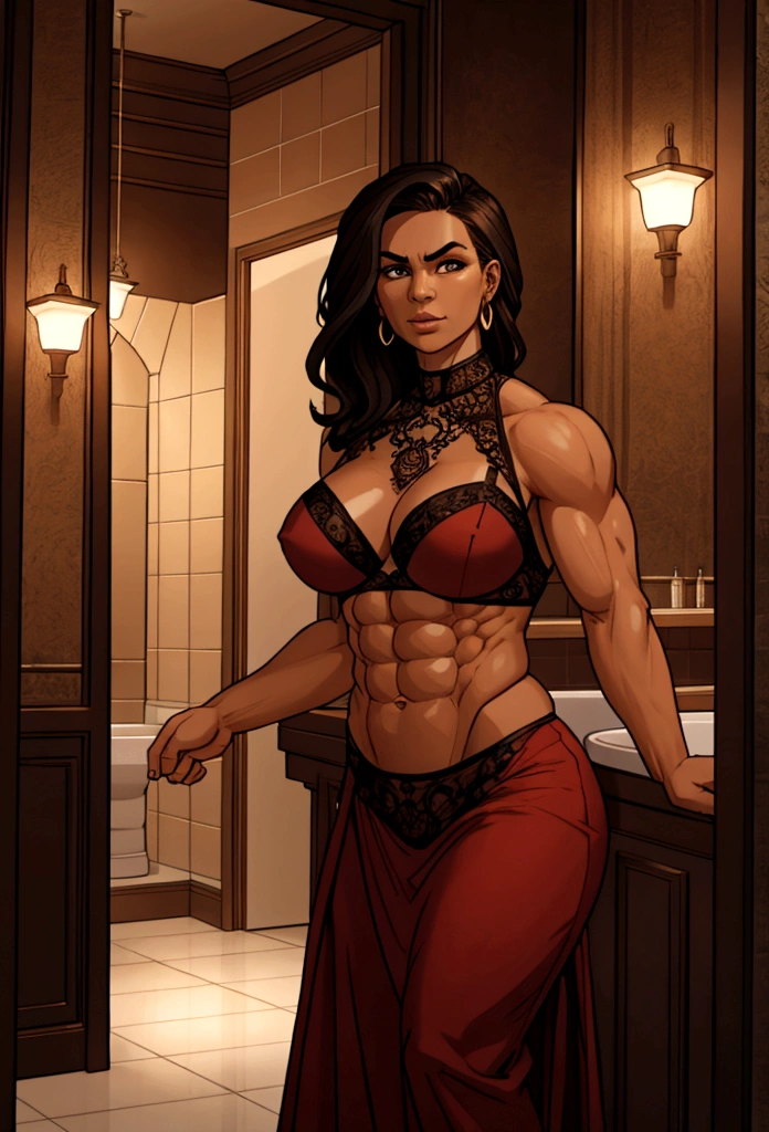 woman restroom  expensive resturant abs