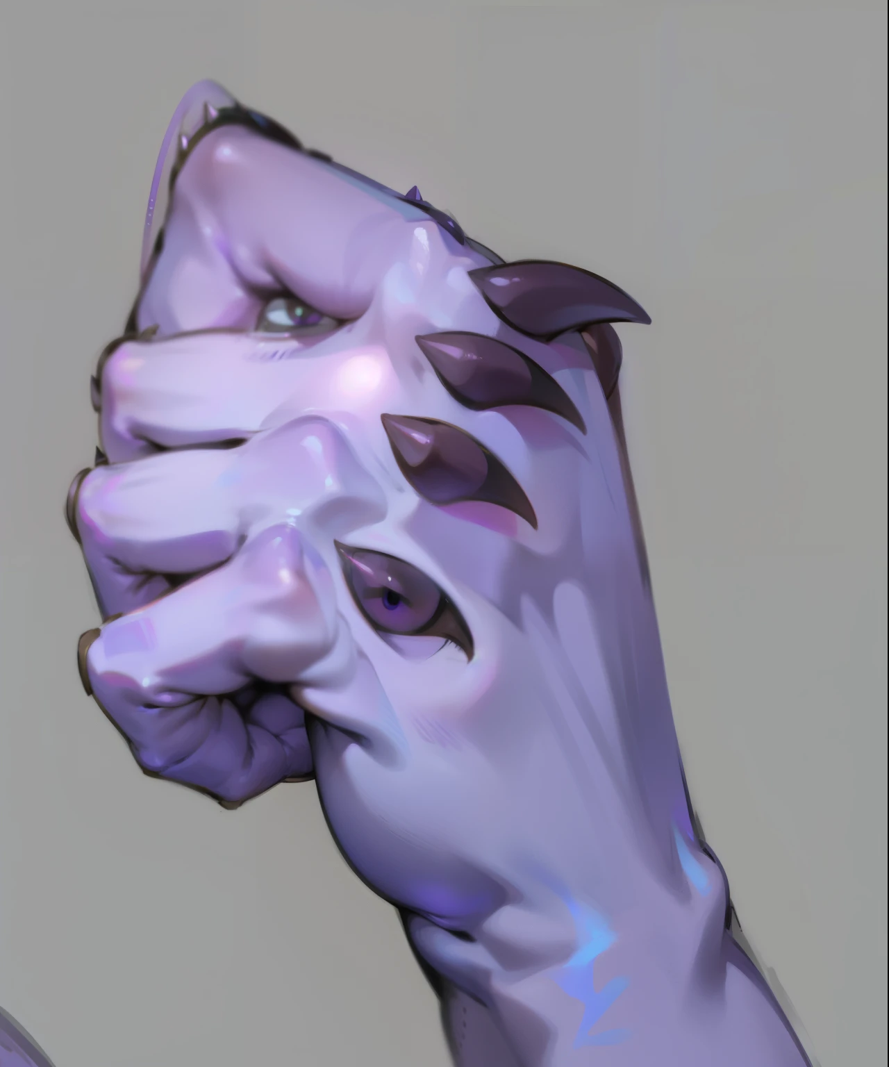 Demon claw detail purple skin spikes
