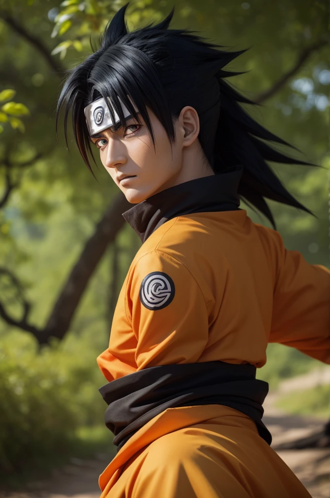 Naruto kurama mode looking at the camera detailed face