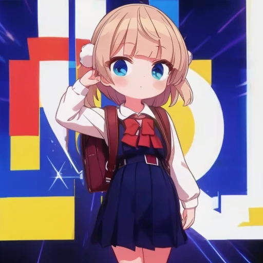 masterpiece,highest quality,cute, Ui,school bag,primary school student,