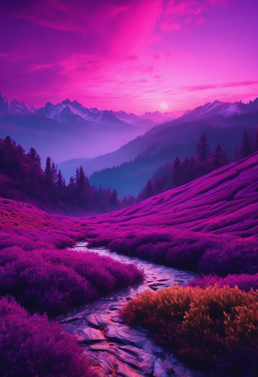 purple aesthetic landscape, 8k, masterpiece,
