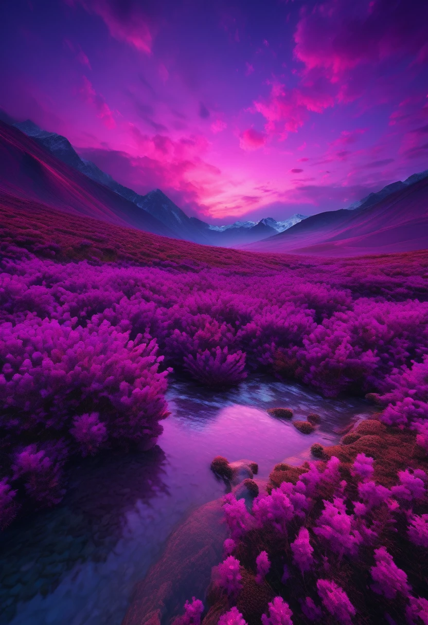 purple aesthetic landscape, 8k, masterpiece,