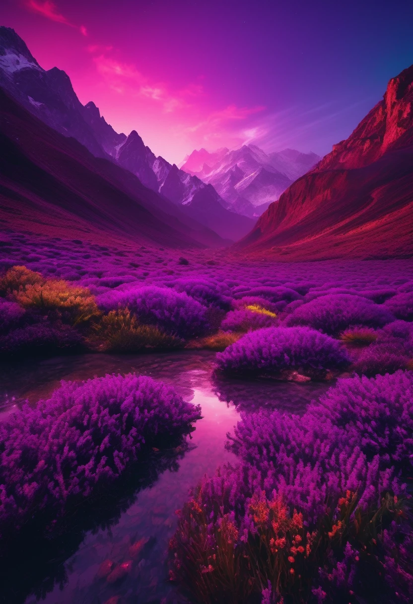 purple aesthetic landscape, 8k, masterpiece,