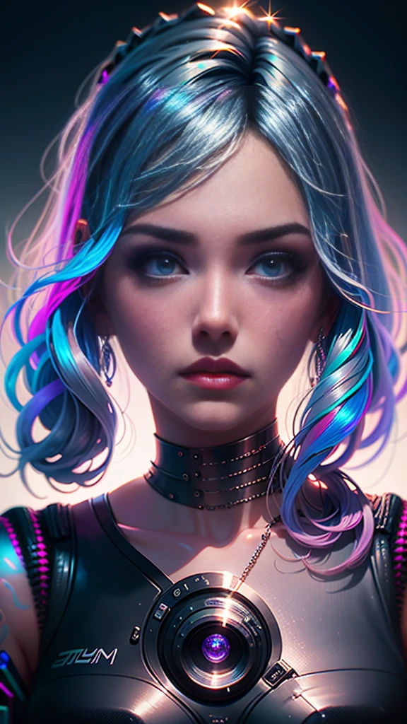 a close up of a woman with tattoos on her chest, hyper-realistic cyberpunk style, cyberpunk style , hyperrealistic, dreamy cyberpunk girl, hyperrealistic fantasy art, realistic digital art 4k, realistic digital art 4 k, cyberpunk art style, beautiful cyberpunk girl face, alena aenami and artgerm, hyper realistic anime, ross tran 8 k