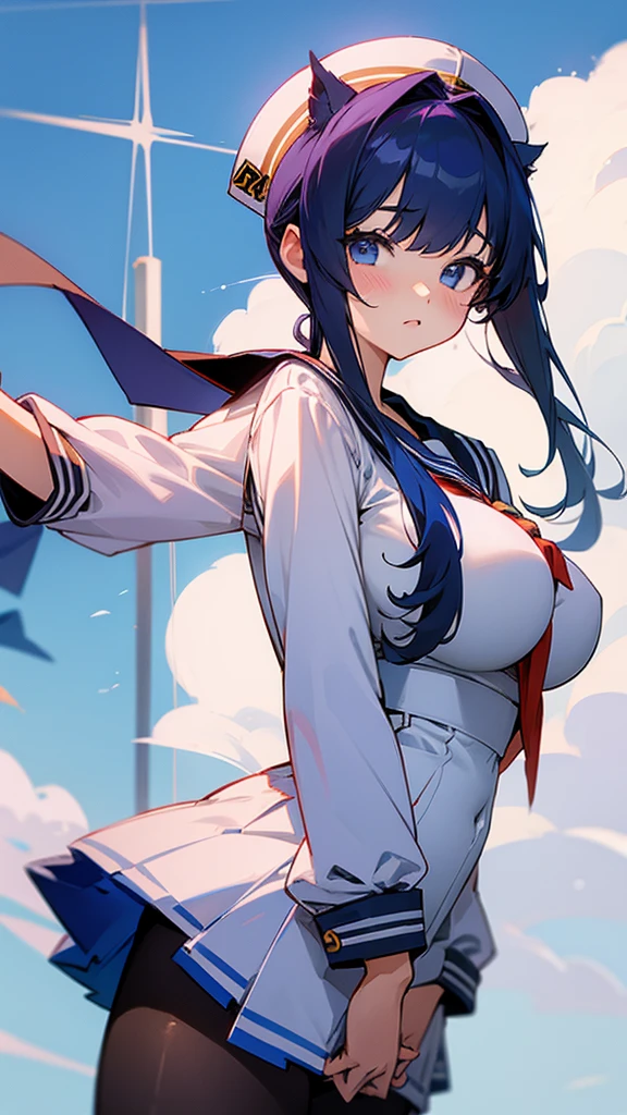 2 people、Twin High School Girls、Big Breasts、Sailor suit