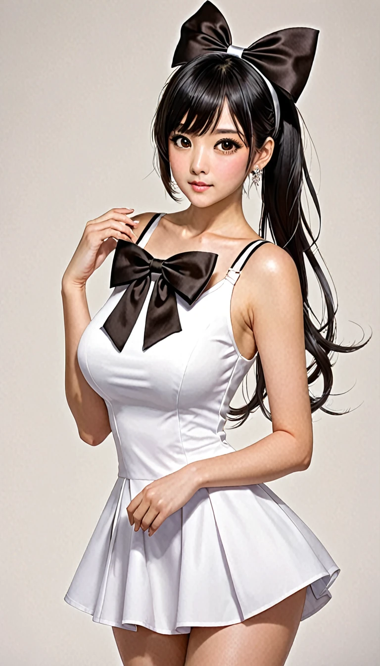 （Very delicate and beautiful：1.2）Sailor suit 、Young and beautiful woman、big Breasts,big 、Beautiful breasts,Tight waist、Small Ass、Sensual, Black Hair、bangs、Long Hair、I