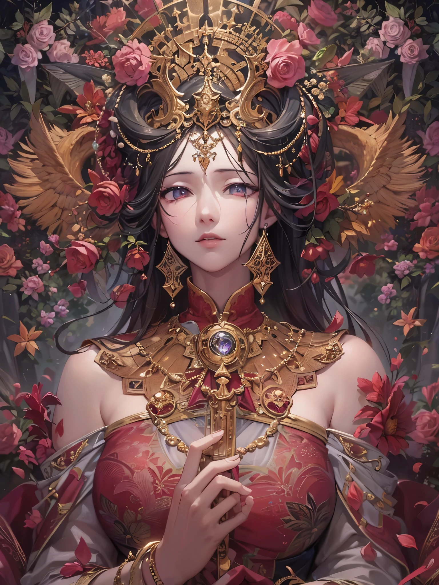 ((Highest quality)),(Ultra-high resolution),(Very detailed),(Detailed Description),((The best CG)),(A masterpiece),Ultra-detailed art,Amazing painting art,(Art with precise detail:1.5), Dismissal, Fall, arrogant, envy