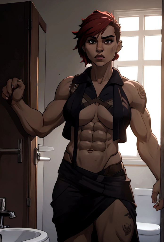 woman restroom abs
