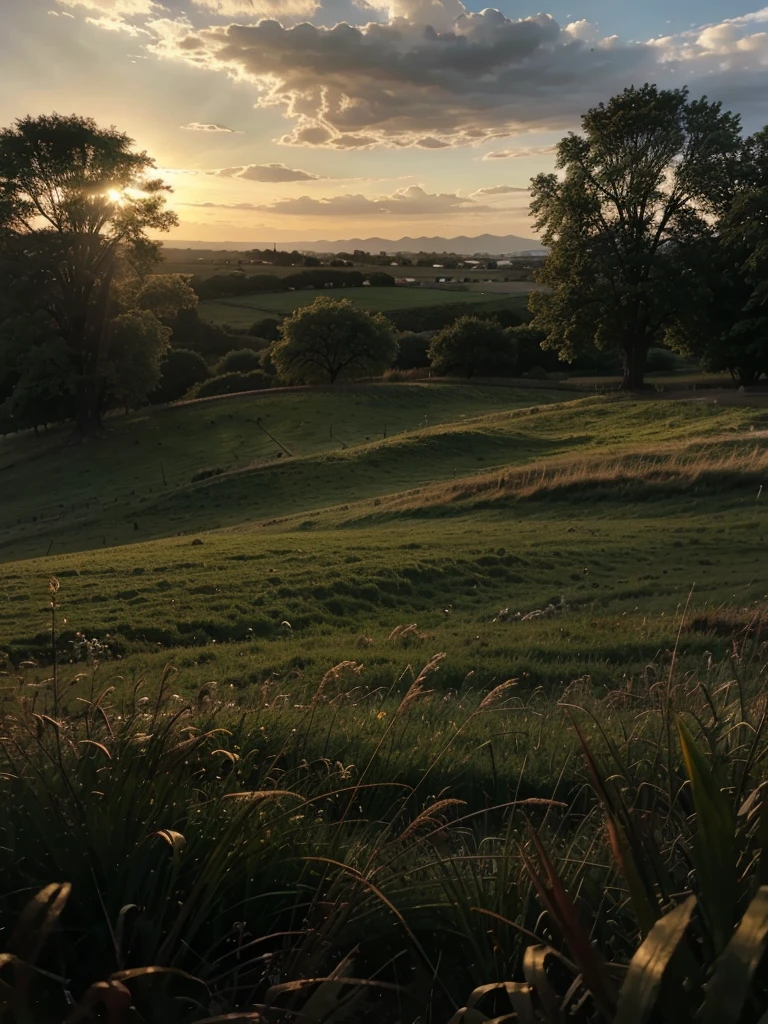 Beautiful view, dramatic lighting, grass
