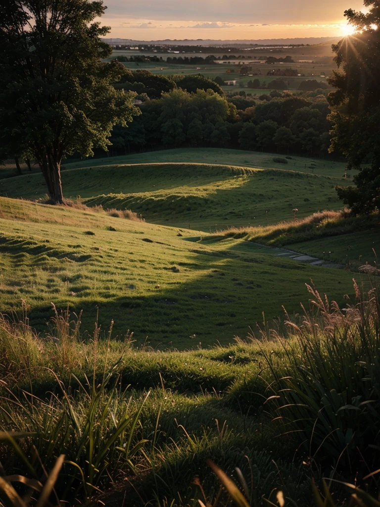 Beautiful view, dramatic lighting, grass