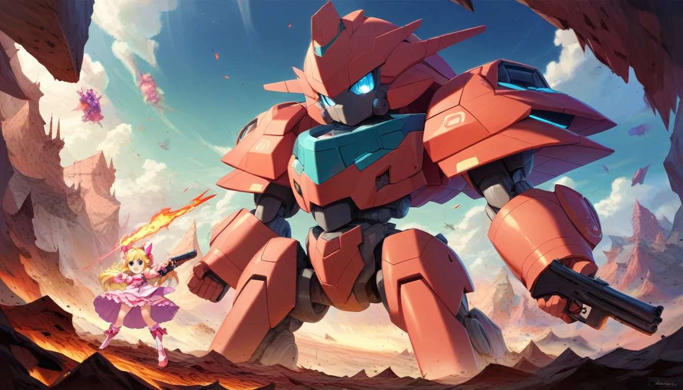 ((multiple girls:1.3)), ((moe style:1.3)), ((magical girls:1.3)), ((gun firing:1.3)), ((battle:1.3)), ((mecha:1.3)), ((hell:1.3)), ((centerfold:1.3)), ((extremely feminine:1.3)), perfect hands, ((perfect face)), ((extremely cute:1.3)), ((masterpiece)), ((8k)), ((best quality)), ((beautiful)), ((extremely detailed:1.3)) , ((absurdres)), AddXL, ((score_9:1.3)), ((score_8_up:1.3)), ((score_7_up:1.3)),