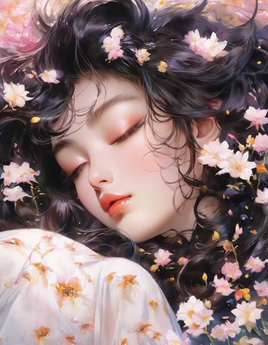 (Hisashi Eguchi style:1.2) , Hallucination, daydream , nightmare , Insane Dream , bokeh , erotica , romance ,  Cat clings girl , Petals fluttering down , (Single eyelids, round nose, swollen cheeks) , glossy lips , Collarbone , Hair blowing in the wind , Goddess of lust , (hide crotch by cats:1.2) , (hide nipple by cats:1.2) , (close up cat) , spread legs , bra , Groin , (Wide pelvis)