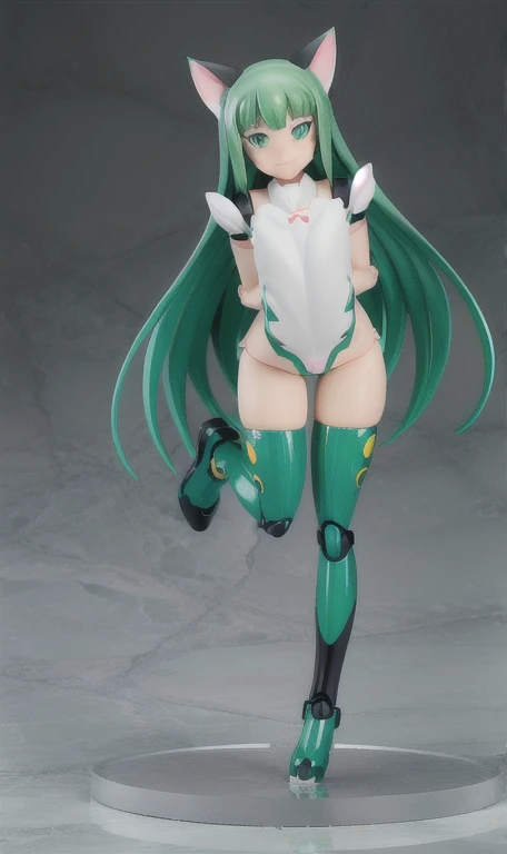  anime figure, figma,(detailed eyes))
1girl,((cat ears)),cat tail, ((long straight green hair:1.3)),big expressive neon green eyes,,expressive eyes,(((smile,blush wink))),(((full body:1.4))), ((mechanical full body suite, mecha)), feather robot wings,black kitten, cute, dynamic flirty pose, missiles on arms and shoulders, partial metal mask,standing on one leg looking at viewer ,shoulder trun to the viewer,black kitten sitting next to her, cute,flirty pose,AD ,decales,web AD
solo:1.5

