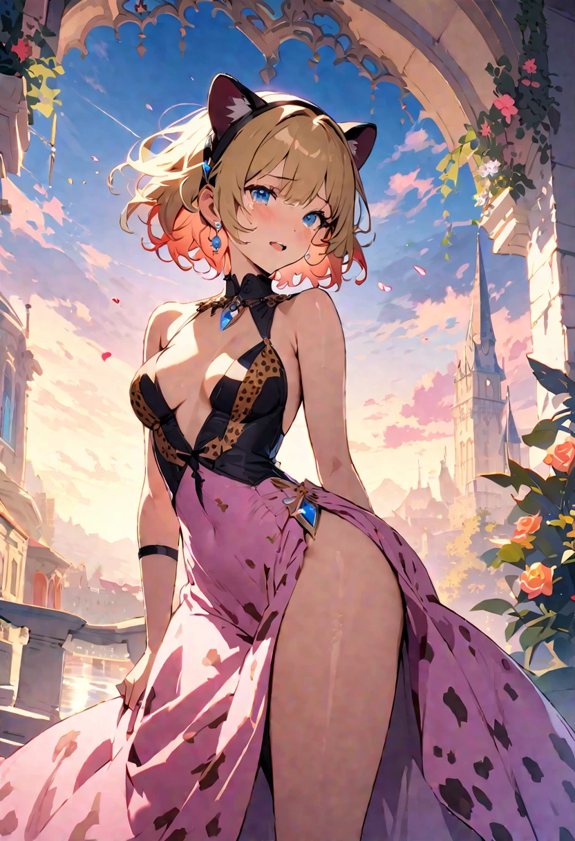 masterpiece, Highest quality, Illustrations for novels, High resolution, 18+ Adult content, Sensual, Intimate, Emotional, Passionate, romantic, sweet, Adorable, Innocent, Pure, Enchanting, Enchantingな, attractive, mysterious, Enchantingな, Enchanting, Immersive, Enchantingな, dream-like, Surreal, Imaginative, Whimsical, Artistic, Avant-garde, timeless, elegant, Sophisticated, chic, Sophisticated, Individuality, original, Enchantingな,(Cheetah Dress:1.3),((Beautiful Tears))