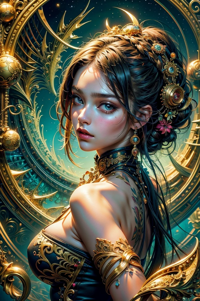 (masterpiece, top quality, best quality, official art, beautiful and aesthetic:1.2), (1girl), extreme detailed,(fractal art:1.3),colorful,highest detailed
