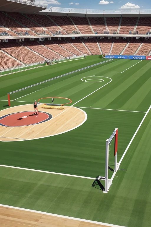 drawing of the place where the discus throw takes place at the Olympics