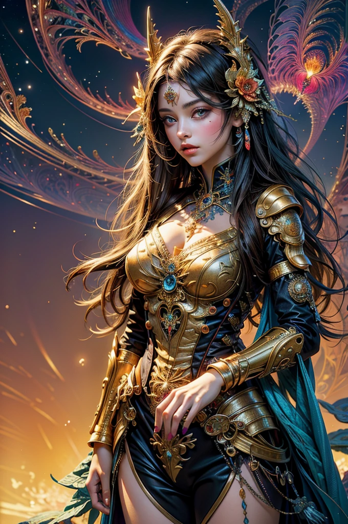 (masterpiece, top quality, best quality, official art, beautiful and aesthetic:1.2), (1girl), extreme detailed,(fractal art:1.3),colorful,highest detailed