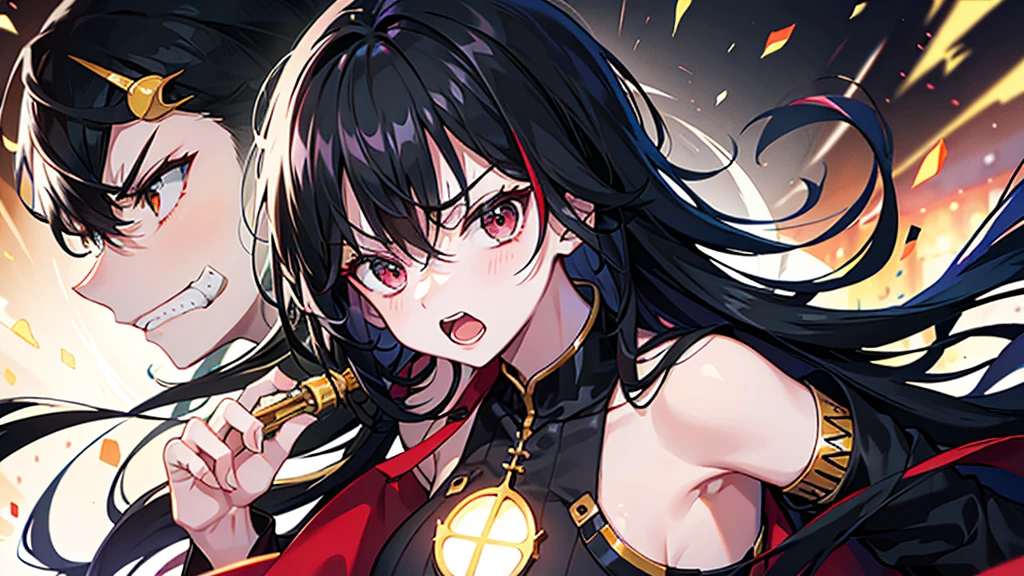 (Highest quality)、One Woman、Black Hair、Angry