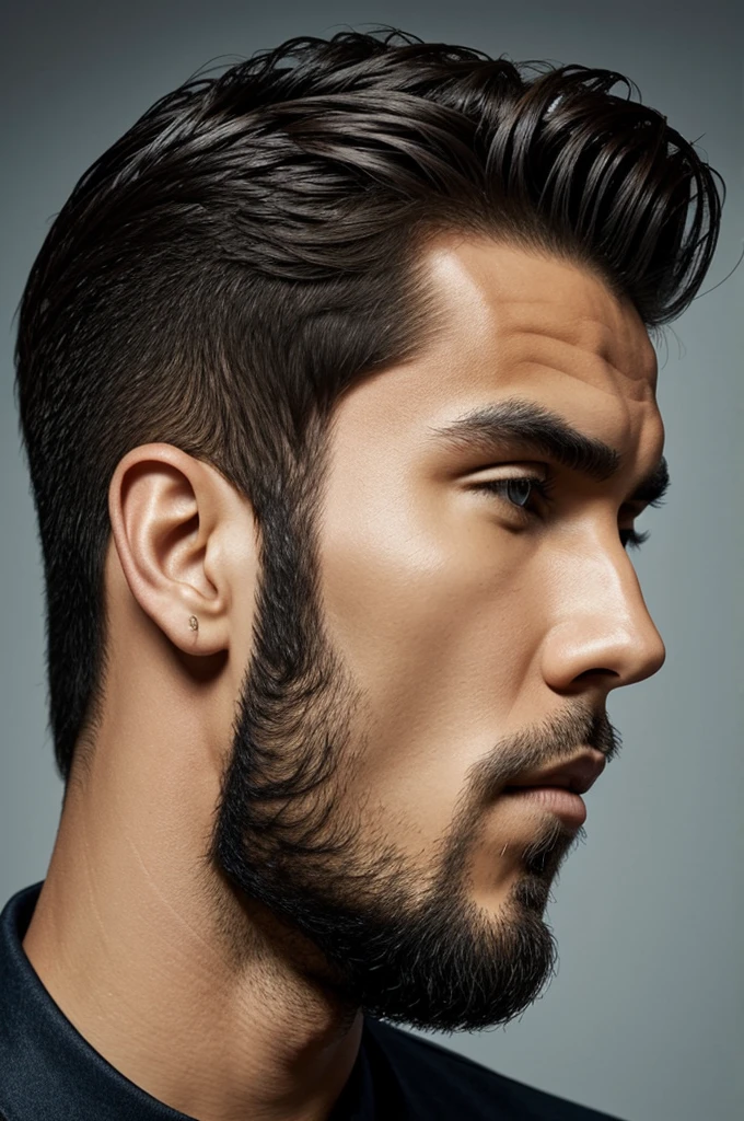 Side view of a very attractive hondsome face man