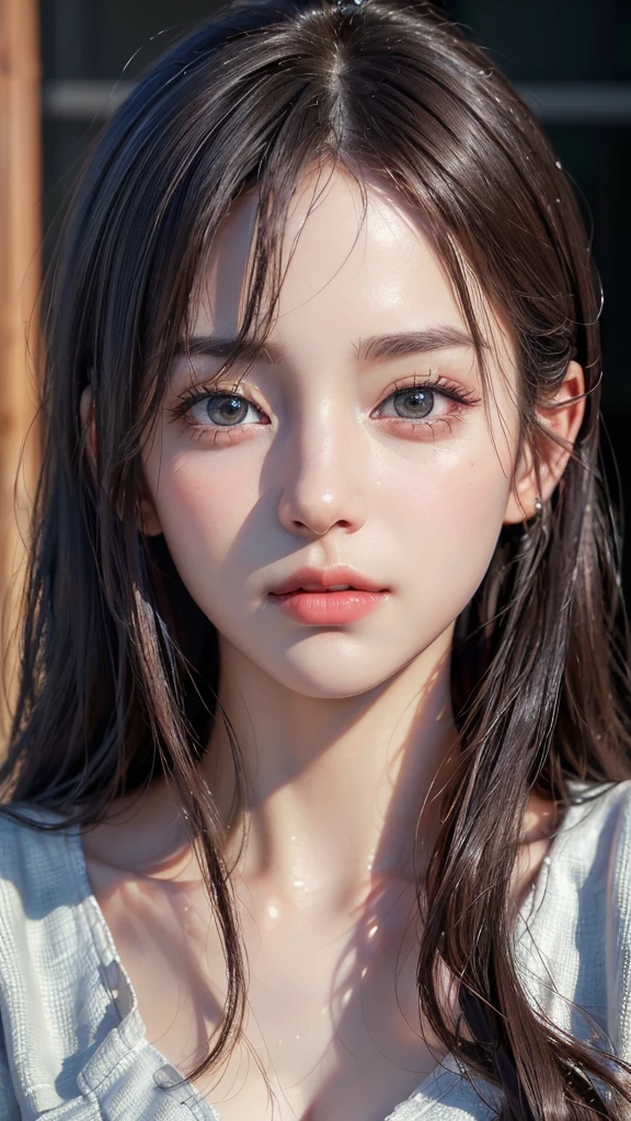(Realistic, photo-Realistic:1.37),(8K, RAW Photos, Highest quality, masterpiece:1.2), cute,4K、masterpiece、((Focus on the face))、((Symmetrical facial features))、Eyes with detailed description、Beautiful woman、Excellent style、(thin)、Facial detailing,office Street
