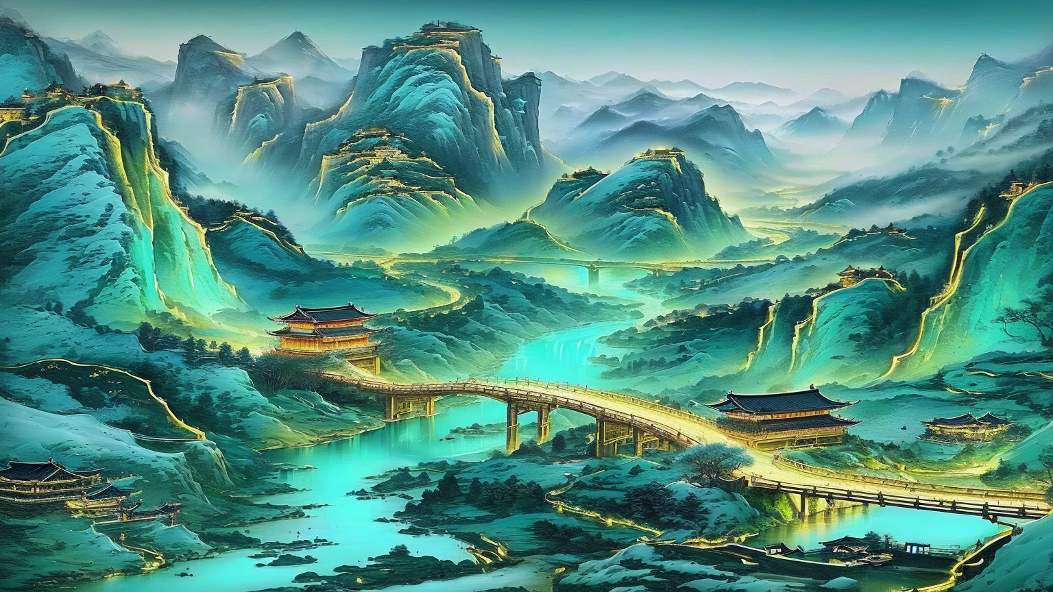 Mountain river bridge painting, Chinese scenery, Wallpaper HD beautiful, Detailed scenery —width 672, Amazing wallpapers, Chinese Art Style, Landscape Artwork, Landscape Wallpaper, Landscape Art Detail, Oriental Wallpaper, Fantasy HD, thrilling, Chinese painting style, Amazing background, Landscape Wallpaper, HD Wallpapers, Beautiful rendering of the Tang Dynasty