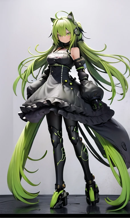 anime figure, figma,(detailed eyes))
1girl,((cat ears)),cat tail, ((long straight green hair:1.3)),big expressive neon green eyes,,expressive eyes,(((smile,blush wink))),(((full body:1.4))), ((mechanical full body suite, mecha)), feather robot wings,black kitten, cute, dynamic flirty pose, missiles on arms and shoulders, partial metal mask,standing on one leg looking at viewer ,shoulder trun to the viewer,black kitten sitting next to her, cute,flirty pose,AD ,decales,web AD
solo:1.5