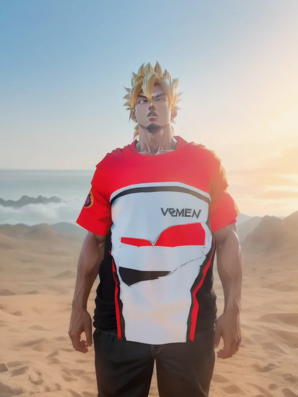 masterpiece, best quality, goku, super Saiyan, yellow hair