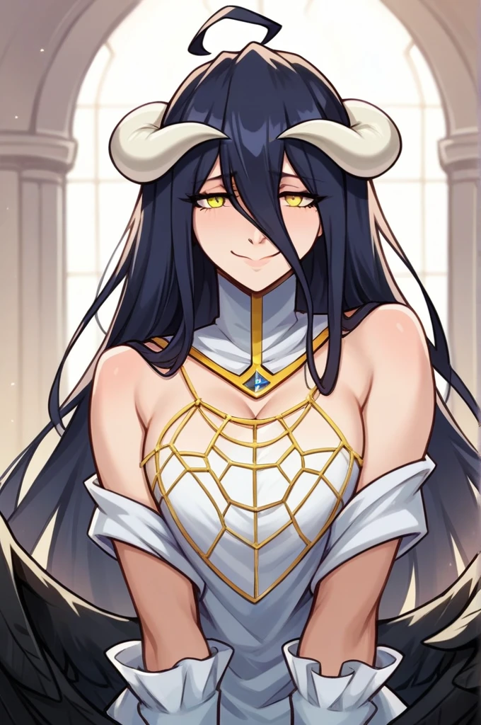 Masterpiece, best quality,official art,over lord,albedo,light smile,nsfw,