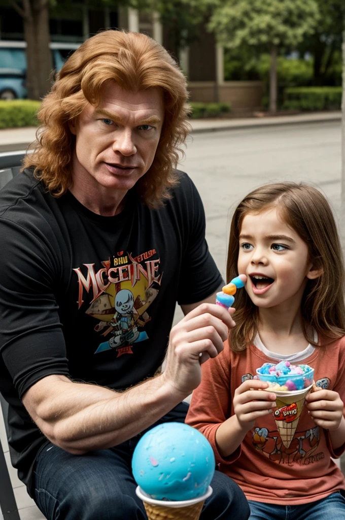 Dave mustaine eating ice cream with Gumball Watterson