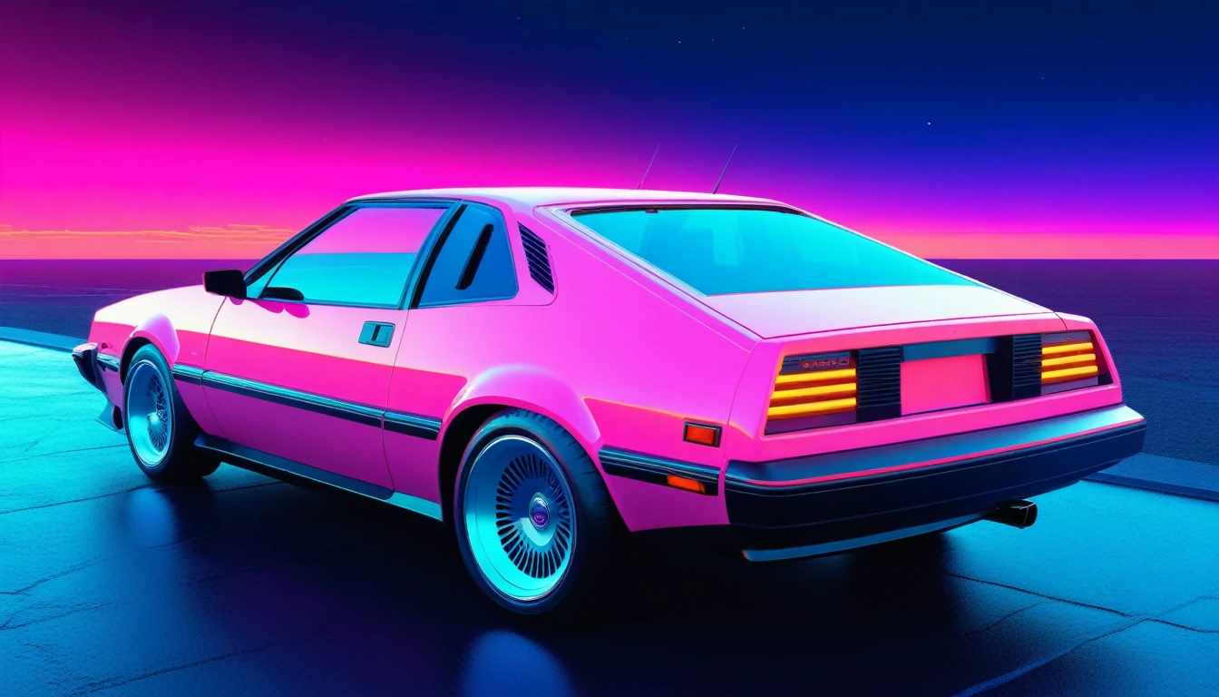 retrowave,synthwave car, abstract background, warm soft neon colors, very detailed, bright ultra colors, high quality, high DPI, over 400 DPI, ultra high definition, art station, smooth, sharpness --v 6.0 