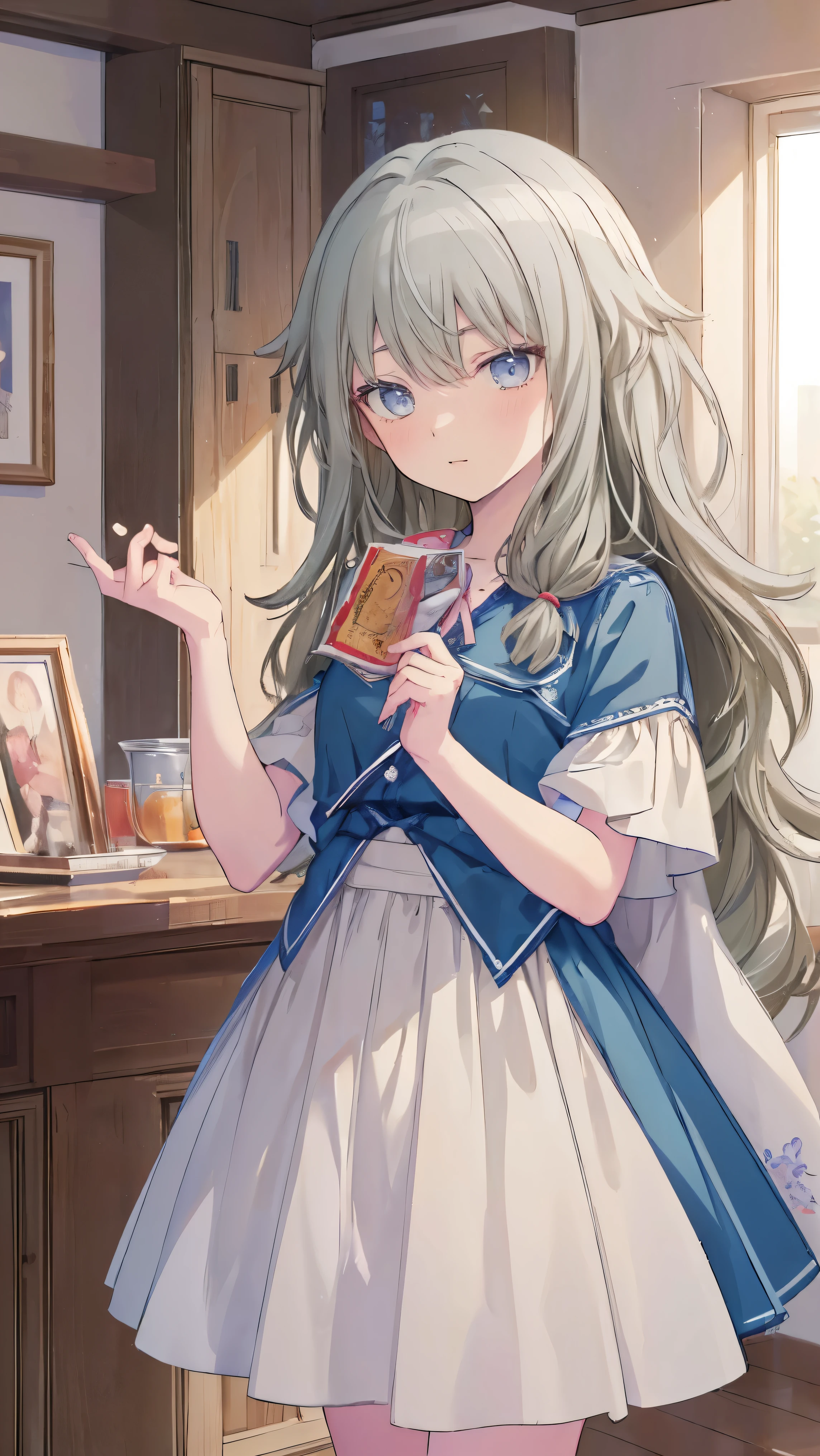 (masterpiece, 最high quality:1.6),Best image quality、最high quality、Perfect lighting,masterpiece、Best image quality、最high quality、Lori、Girl、 Cute pose, masterpiece, Anime art style, Cute moveost detailed, high quality、Shiny Hair、Very fine and beautiful bright eyes、nose blush、Very detailed, clear and beautiful face, Awards, (((Anatomically correct))、Cowboy Shot
