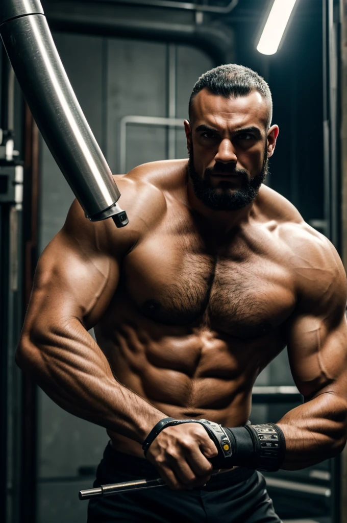A man with metal forearm