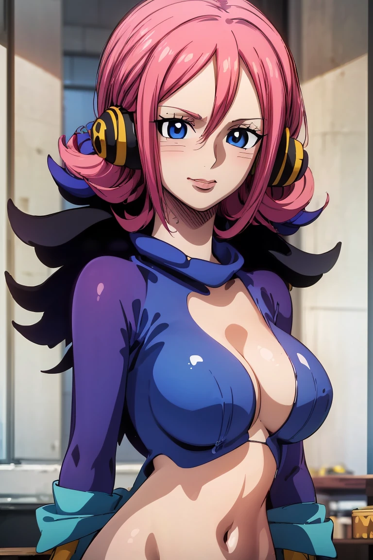 (Masterpiece:1.2, Best quality), (fine detailed beautiful eyes: 1.2), ((1girll)), ((Solo)), (finely detailed eyes and detailed face:1.3), (Extremely detailed CG, Ultra-detailed, Best shadow:1.1), ((Depth of field)), ((aquarelle)), Large breasts, Bare shoulders, flowers and petals, Beautiful concept illustration, (Extremely fine and beautiful:1.1), (Perfect details:1.1), Reiju, Masterpiece, A high resolution|★\[A high resolution\], Best quality, (Extremely detailed Cg Unity 8K wallpaper), room, breasts, navel, upper body, seductive smile, cleavage, big breasts