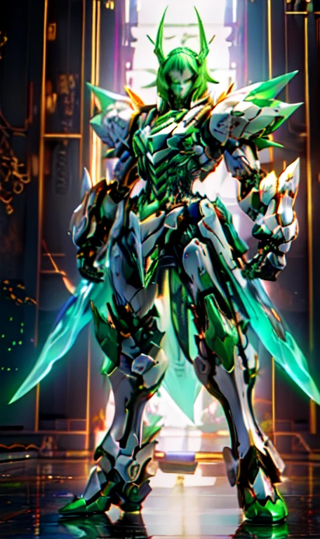 anime figure, figma,(detailed eyes))
1guyl,((short straight green hair:1.3)),big expressive neon green eyes,,expressive eyes,(((smile))),(((full body:1.4))), ((mechanical full body suite, mecha)), feather robot wings,missles, action,dynamic pose, missiles on arms and shoulders, partial metal mask,flying looking at viewer ,shoulder trun to the viewer,AD ,decales,web AD
solo:1.5