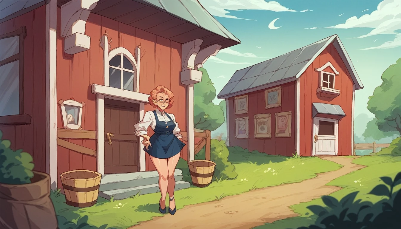 8k A stunning 38-year-old woman SWISS beautiful VERY SENSUAL and a body that exudes confidence, dressed in a delicate she is wearing MINI DRESS sensual secretary clothes that hugs her curves in all the right places, in a charming way She is in her farm house