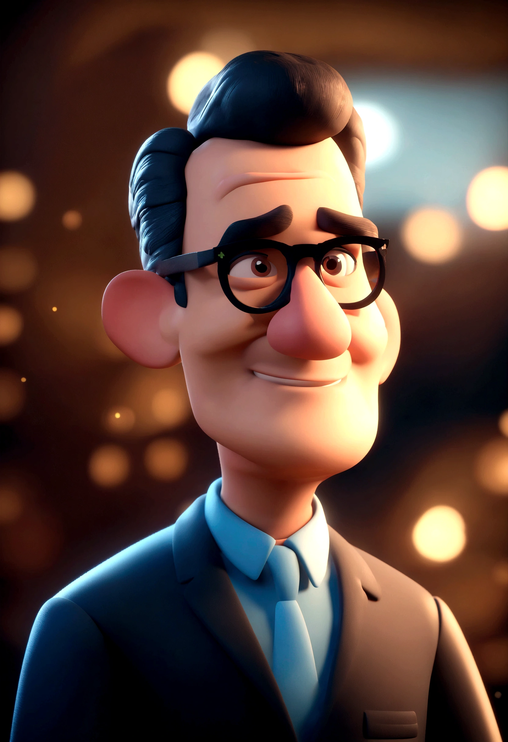 Cartoon character of a man in blue and white plaid shirt, without glasses an animated character, stylized character, animation style rendering, stylized 3d, Arnold Maya rendering, stylized 3d rendering, toon rendering screenshot, 3d character, 3d character, stylized 3d rendering, 3d character rendering, cartoon character,   Closeup Character, Character Pose, (Pixar Style) (Master Part:1.2),  (Pixar Style) (Master Part:1.2) (bokeh) (best quality) (detailed skin) (detailed texture) (8K) (clay) (cinematic lighting) (sharp focus,Sits and leaks upper body