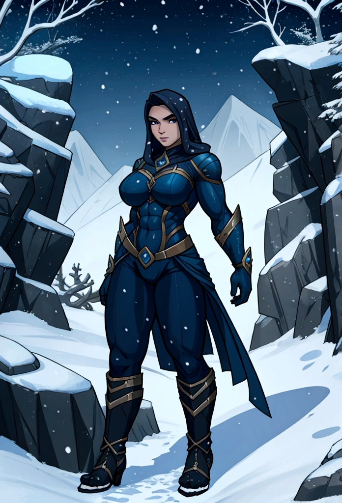 muscle woman explorer artix sea cold snowing