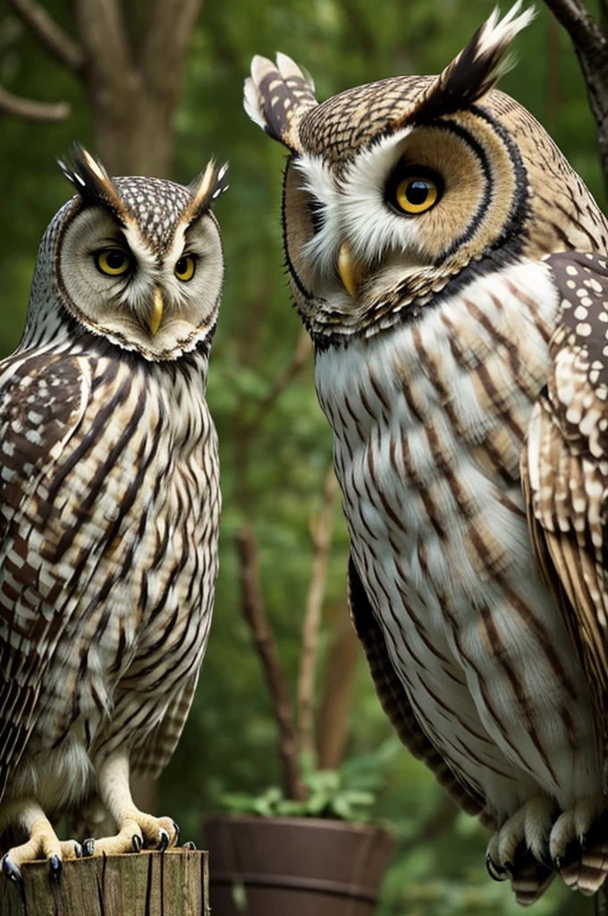 Ollie the wise old owl talking to Nutty. Characters: Nutty and Ollie the owl. Caption: "One wise old owl, Ollie, suggested planting it."