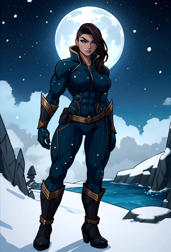 muscle woman explorer artix sea cold snowing