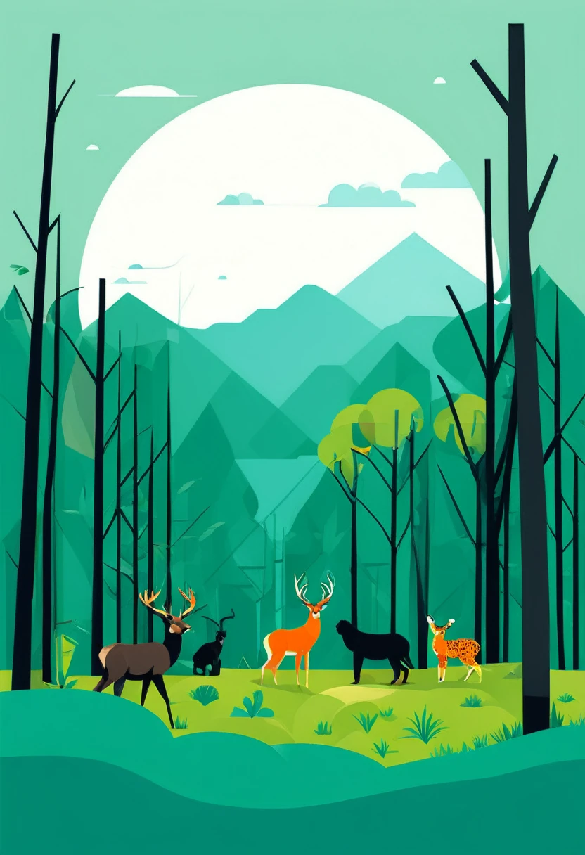 Zoo flat design illustration