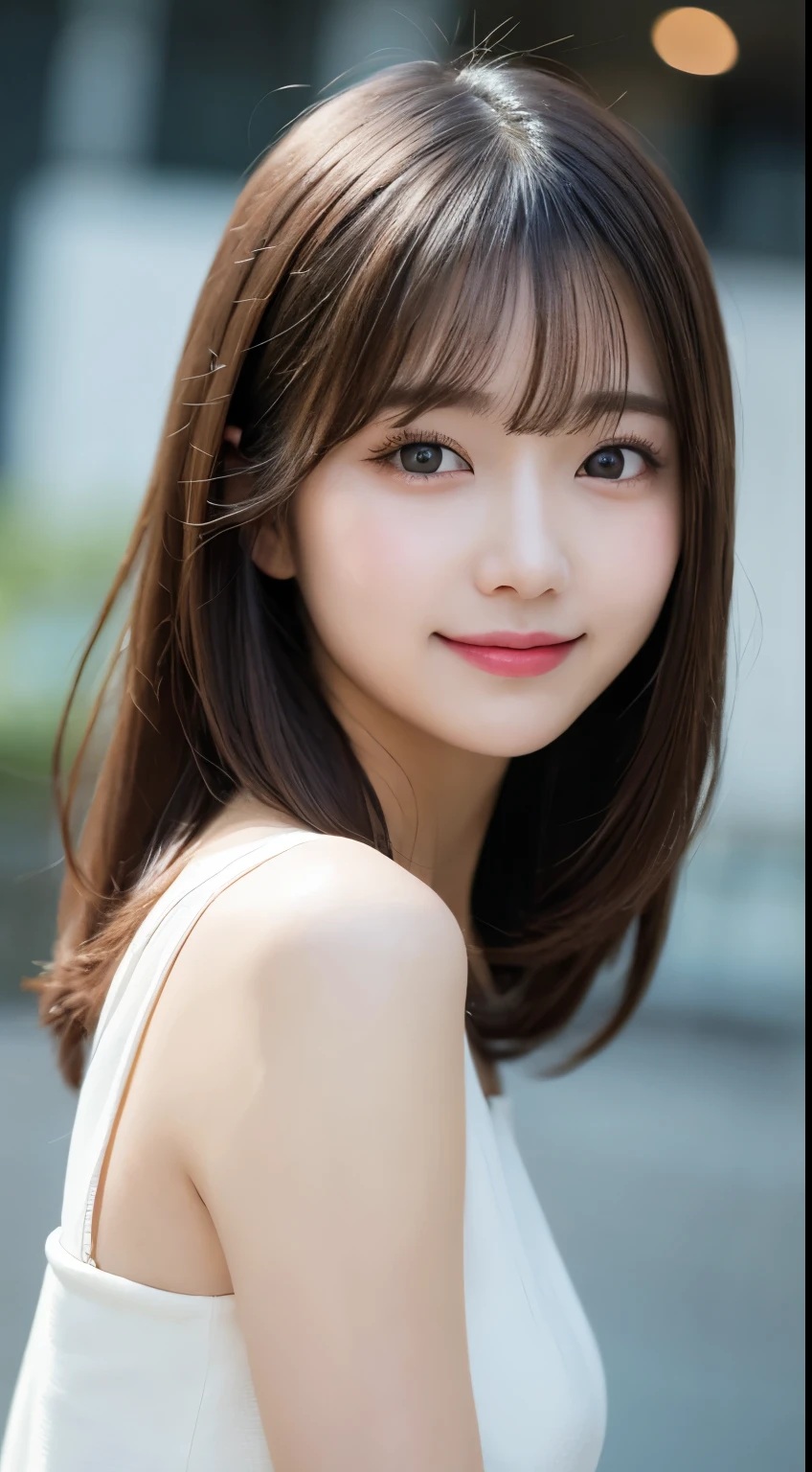 Tabletop, Highest quality, shape, Very detailed, finely, High resolution, 8k wallpaper, 完璧なダイナミックな構shape, Beautiful and exquisite,ランダムなcute髪,,Natural color lip, Bold sexy pose,smile、20-year-old girl、cute、Always blur the background,Perfect and beautiful face,Slim face and figure,Big eyes、Putting on gal makeup,Small face,Shooting from below、smile,Blurred Background,Elegant feminine face、Cyberpunk Fashion、Change pose randomly、Randomly change the shooting angle and position、smile、Top to bottom々Shoot from the right angle and direction、cute、cute顔