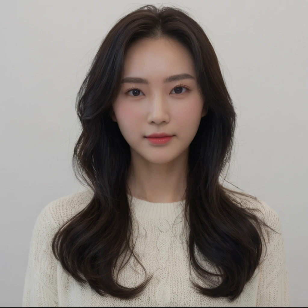 Best Quality, 8k, Masterpiece, (Portrait: 1.3), (photo realistic:1.4), (hyper realistic:1.4), Sharp Focus, looking at viewer, (smoother lighting:1.1), (increase cinematic lighting quality:0.9), realistic lighting, backlighting, light on face, ray trace, (brightening light:1.2), (Increase quality:1.4), sharp detail, (best quality real texture skin:1.4), finely detailed eyes, black_eyes, finely detailed face, 25 year old Korean woman, (white formal_shirt:1.4), (Create an image maintaining the original base model hairstyle:1.5)
