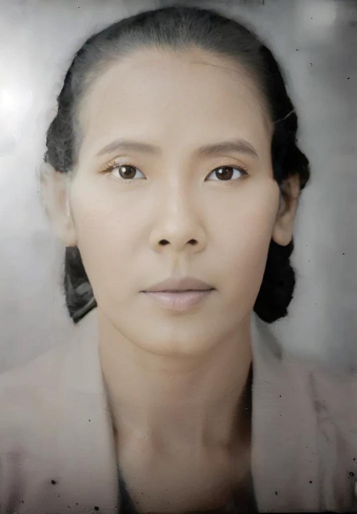 1woman wearing kebaya, background the wall, pas photo, front view, look from front, detail realistic UHD 4k