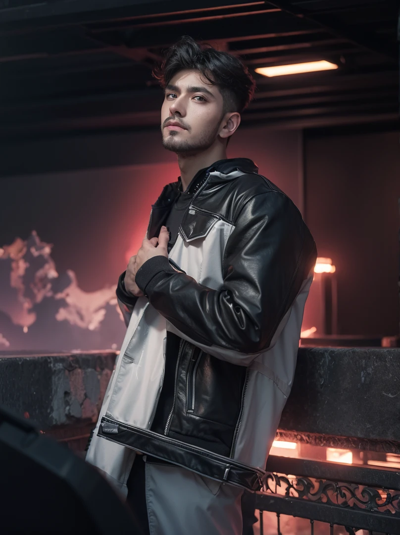 Change background cyberpunk handsome boy, realistic face, 8k, ultra realistic, not change face and hair