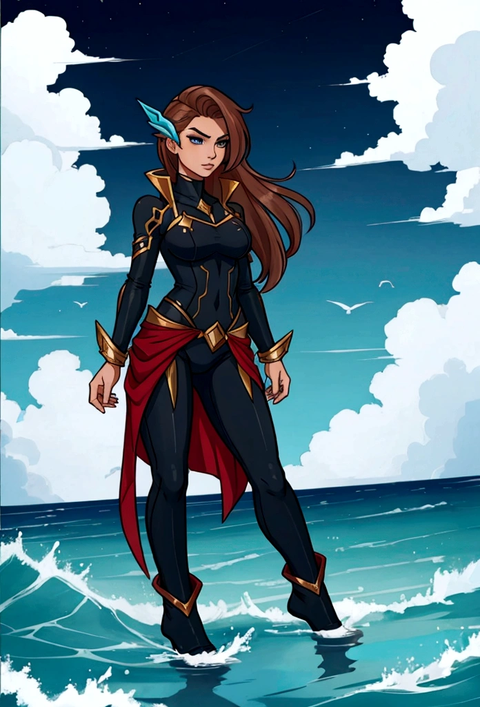 woman artix sea warm clothes