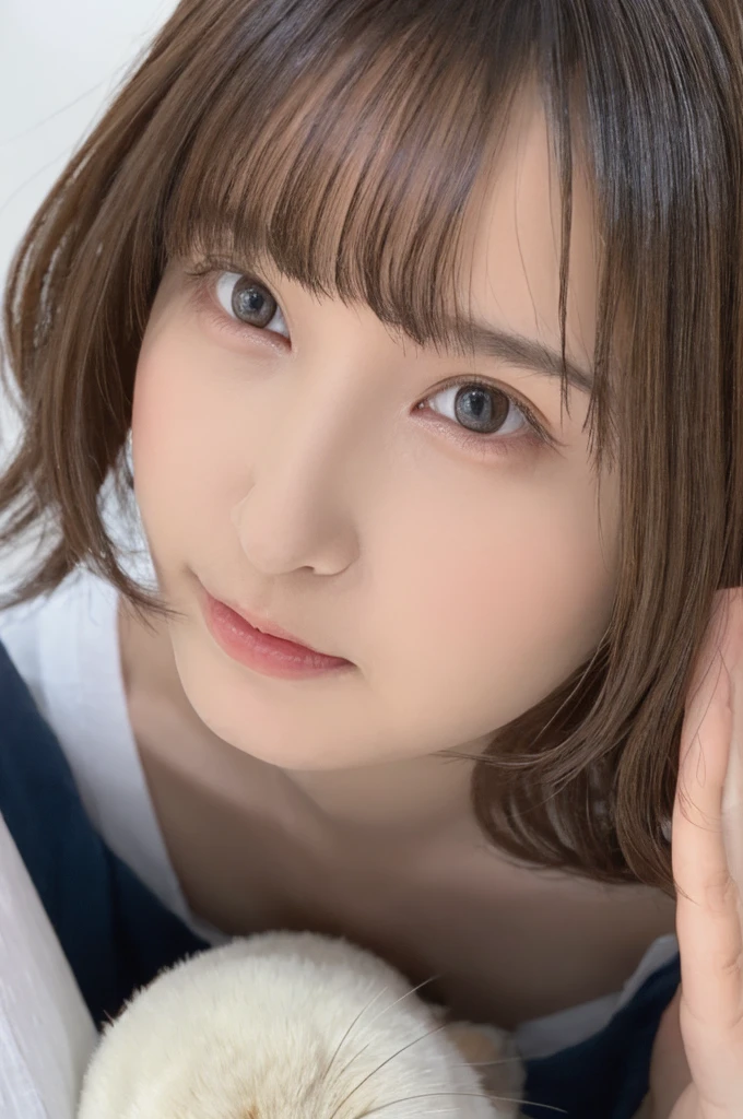 One Girl, (Beautiful girl, Delicate girl:1.3), (:1.3),
break, (Fluffy Costume, skirt :1.2), (White cat ears),
break, (White Background:1.2),
break, Very beautiful eyes, (Symmetrical eyes:1.3),
break, (Small breasts:0.5), Brown eyes, Parted bangs, (Silver Hair:1.2), (Upper teeth, The best smile:0.2),
break, (Eye and facial details:1.0),
break, (masterpiece, Highest quality, Super detailed, Detailed face, 8K)
