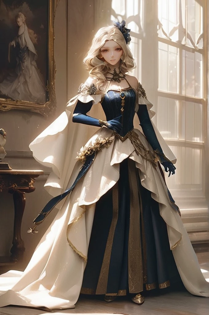 ((Лучшее качество)), ((шедевр)), (подробный), A beautiful girl with a beautiful figure in an elegant knight's costume in a castle