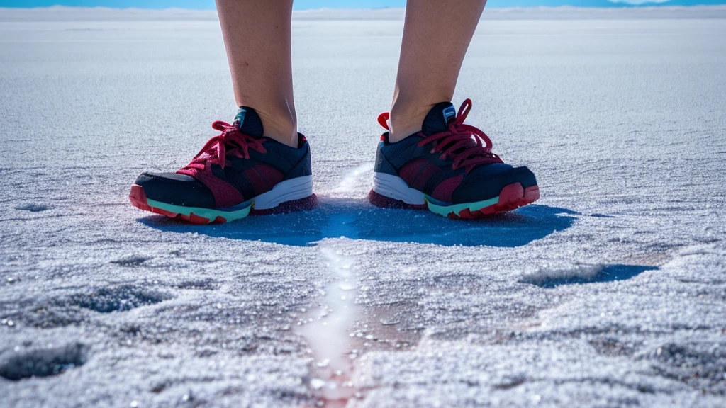 Salar de Uyuni, feet, standing, feet on ground, looking at ground