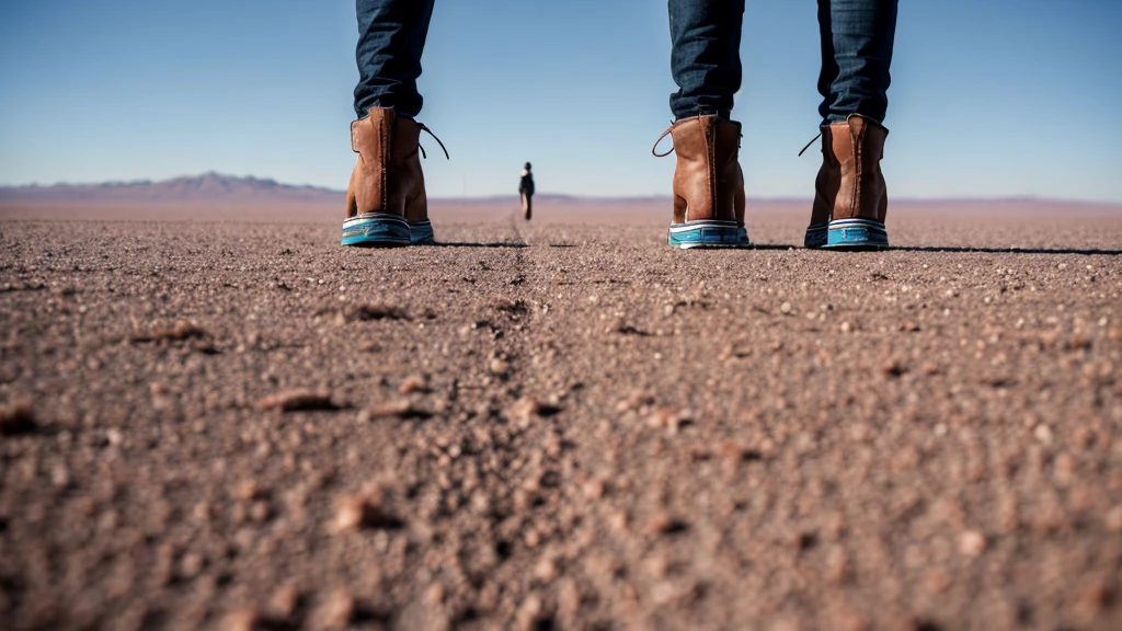 Salar de Uyuni, feet, standing, feet on ground, looking at ground