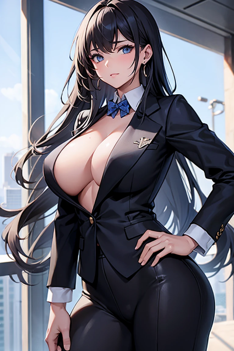 Cool girl　high resolution　Big Breasts　Men's suits　Expose　Long Hair　Earrings